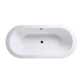 Vanity Art Rennes 71 in. Acrylic Flatbottom Center Bathtub in White
