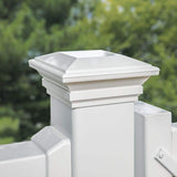 Veranda 4 in. x 4 in. White Contemporary Post Cap with Glue
