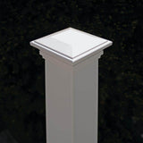Veranda 4 in. x 4 in. White Contemporary Post Cap with Glue