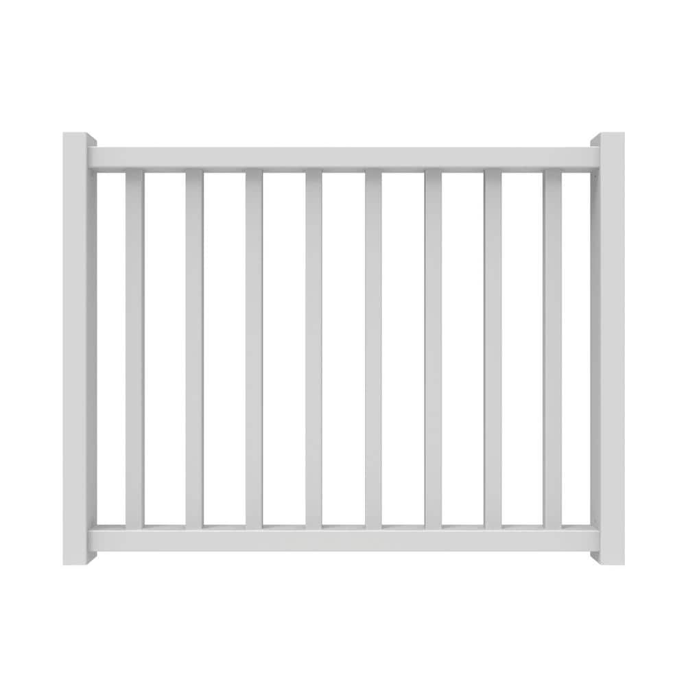 Veranda 36 in. to 48 in. Traditional White PolyComposite Rail Gate Kit