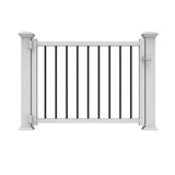 Veranda 36 in. to 48 in. Traditional White Poly-Composite Rail Gate Kit with Metal Balusters