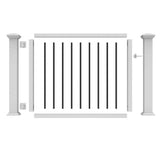 Veranda 36 in. to 48 in. Traditional White Poly-Composite Rail Gate Kit with Metal Balusters