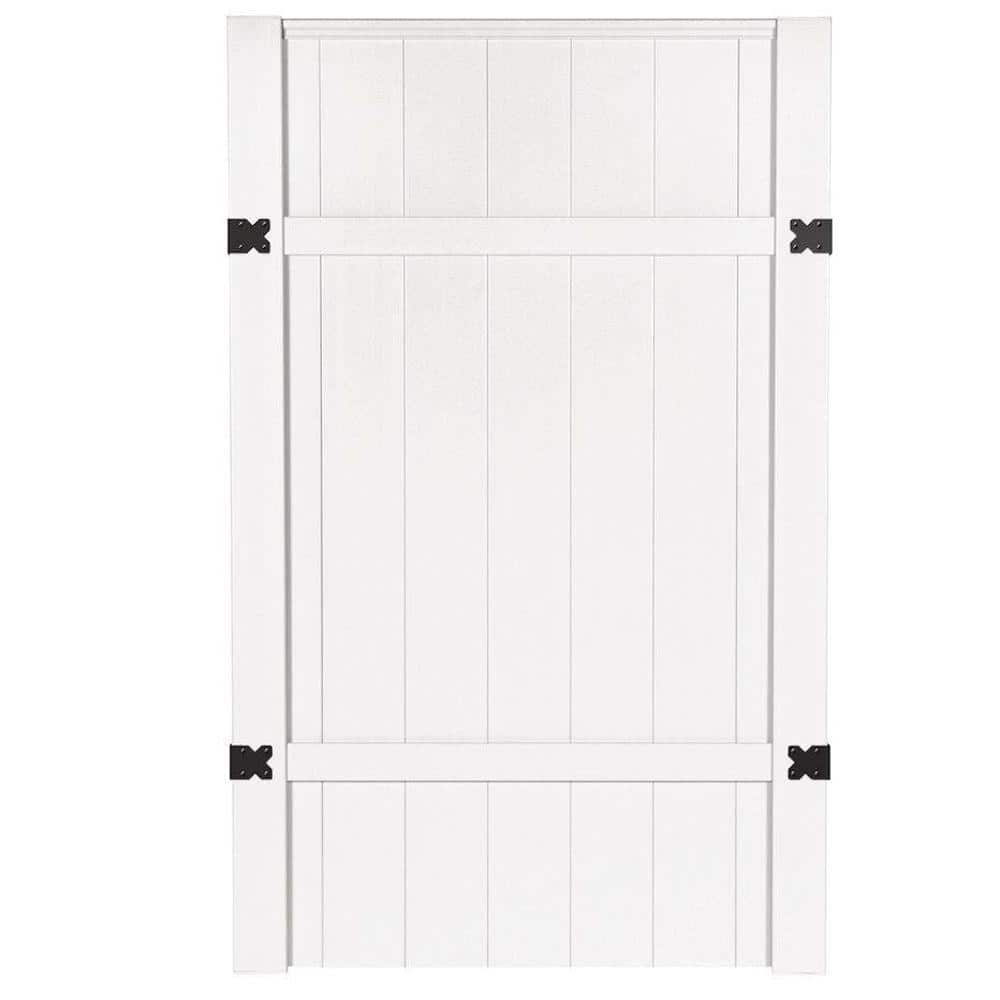 Veranda 3.5 ft. x 6 ft. White Vinyl Windham Privacy Fence Gate