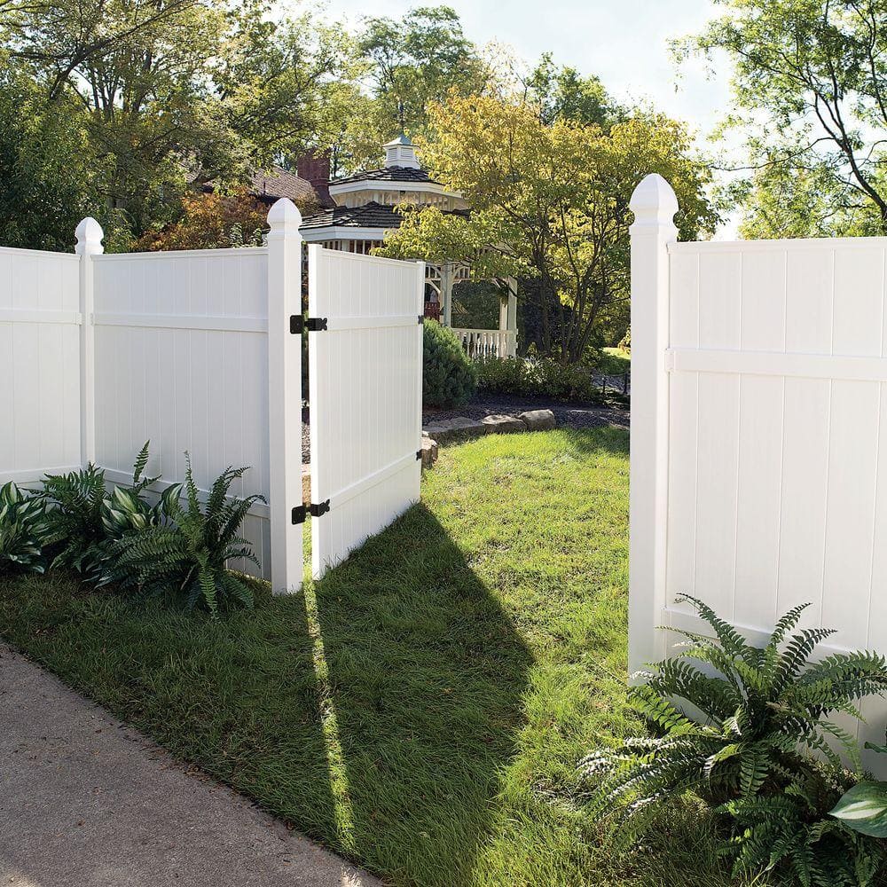 Veranda 3.5 ft. x 6 ft. White Vinyl Windham Privacy Fence Gate