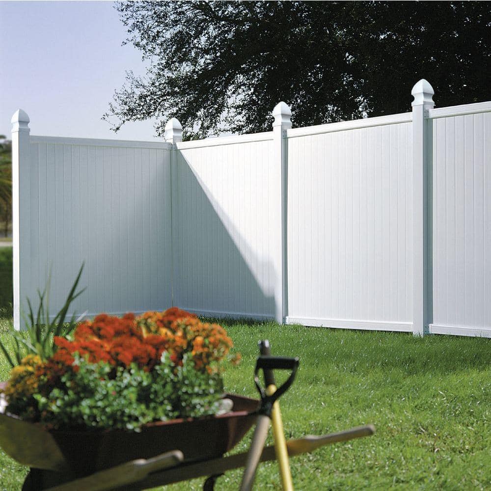 Veranda Somerset 6 ft. H x 6 ft. W Tan Vinyl Privacy Unassembled Fence Panel