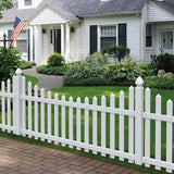 Veranda Glendale 4 ft x 8 ft White Vinyl Scalloped Top Picket Fence Panel
