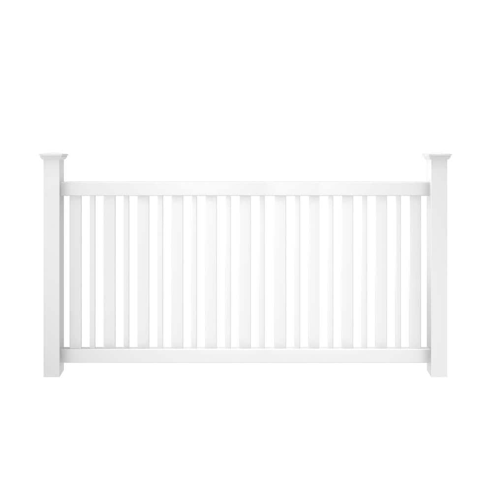 Veranda LaFayette 4 ft. H x 8 ft. W White Vinyl Spaced Picket Fence Panel Kit
