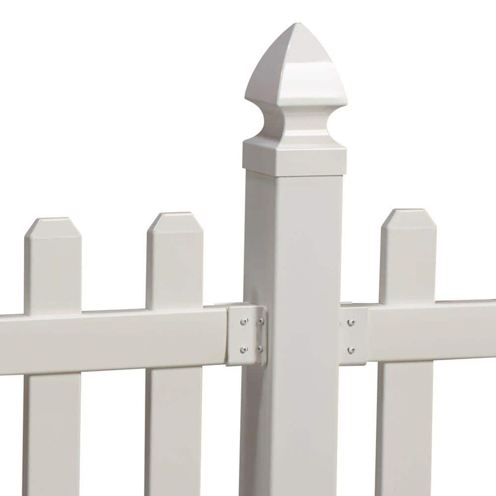 Veranda Glendale White Vinyl Spaced Picket Fence Panel