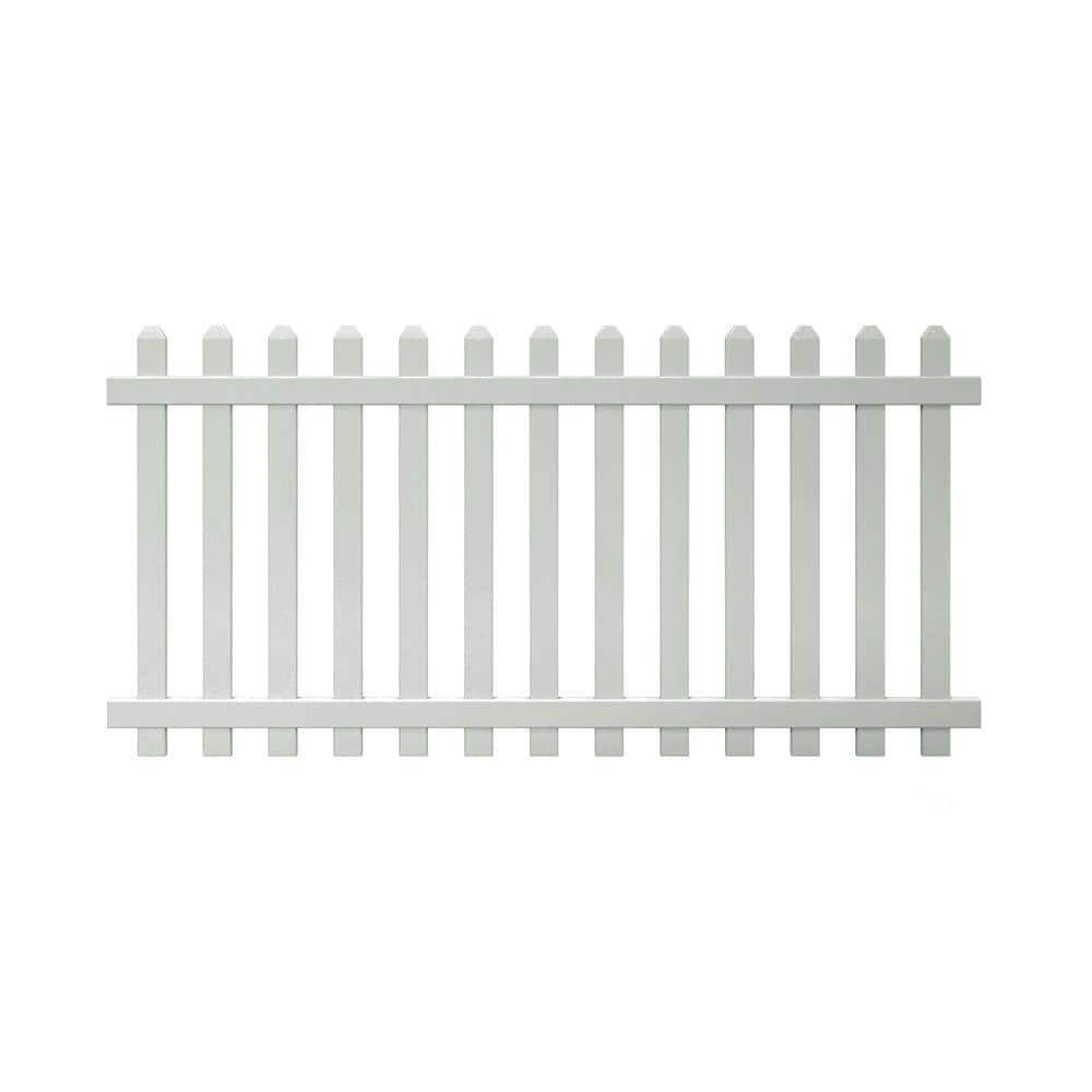 Veranda Glendale White Vinyl Spaced Picket Fence Panel