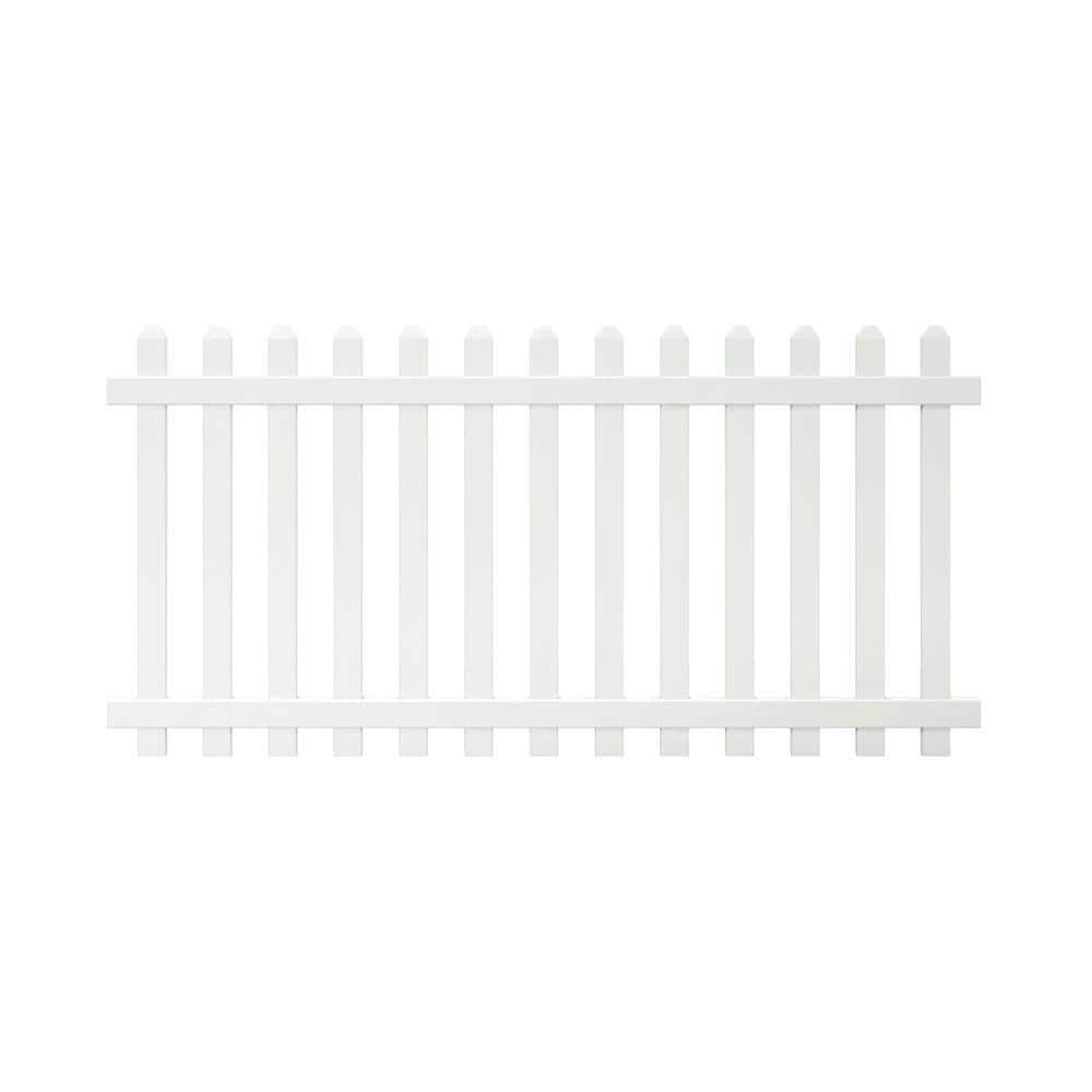 Veranda Glendale White Vinyl Spaced Picket Fence Panel