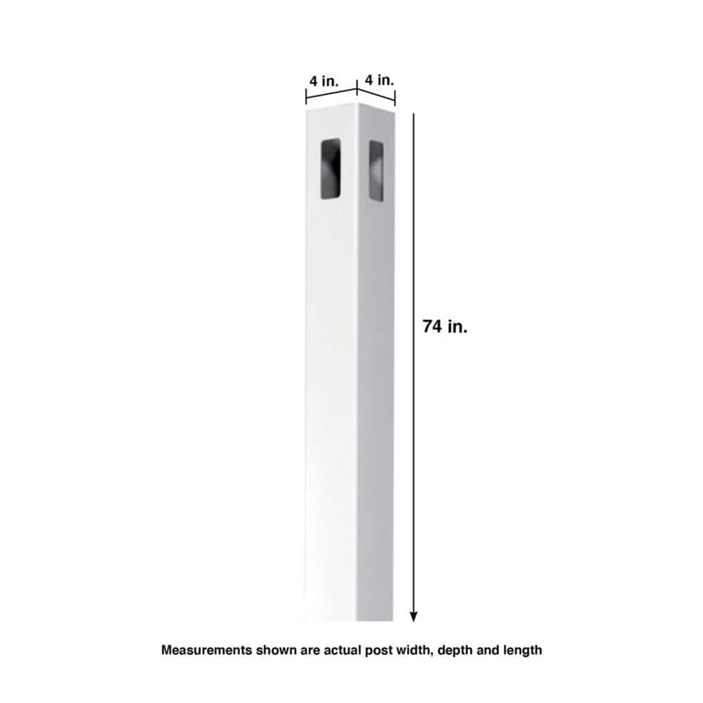 Veranda LaFayette 4 in. x 4 in. x 6 ft. White Vinyl Routed Fence Corner Post