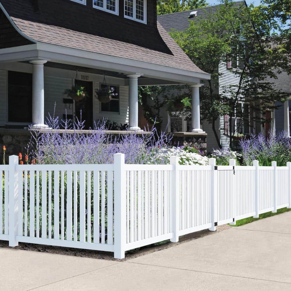 Veranda LaFayette 4 in. x 4 in. x 6 ft. White Vinyl Routed Fence Corner Post