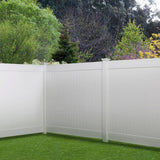 Veranda 5 in. x 5 in. x 8 ft. White Vinyl Routed Fence Corner Post