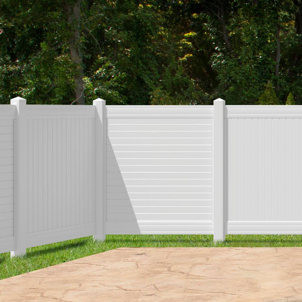 Veranda 5 in. x 5 in. x 8 ft. White Vinyl Routed Fence Corner Post