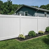 Veranda Linden 5 in. x 5 in. x 9 ft. White Vinyl Routed Line Fence Post