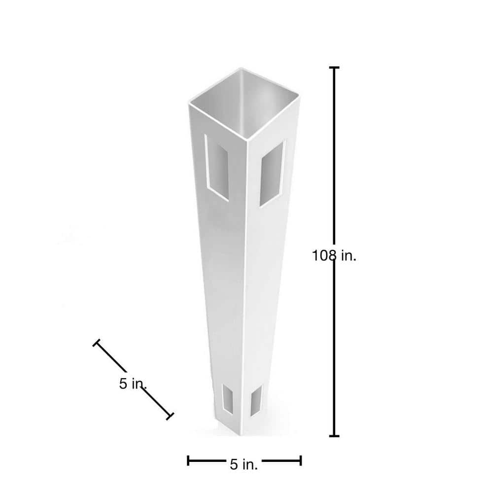 Veranda Linden 9 ft. White Vinyl Corner Fence Post