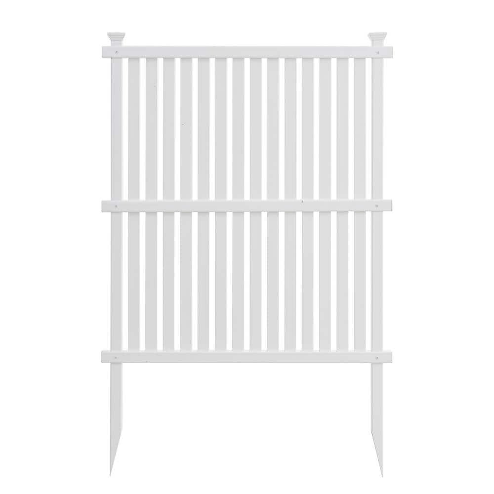 cadeninc 3 ft. W x 4 ft. H White Vinyl Privacy Screen Panels Kit - Fence-LQB1-101