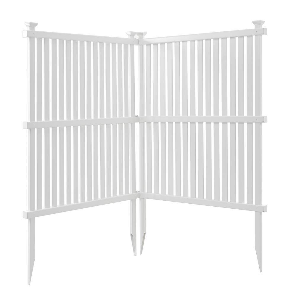 cadeninc 3 ft. W x 4 ft. H White Vinyl Privacy Screen Panels Kit - Fence-LQB1-101