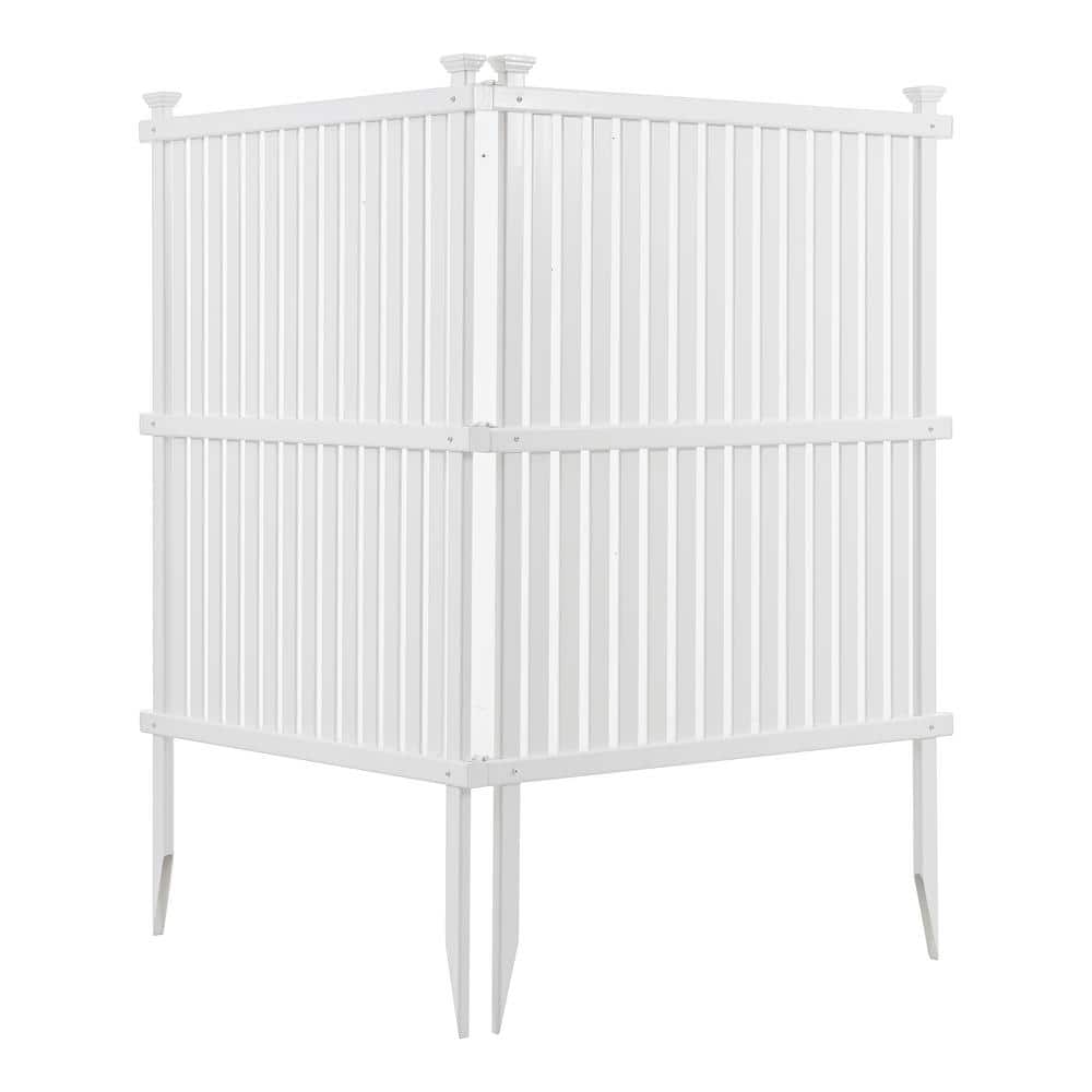 cadeninc 3 ft. W x 4 ft. H White Vinyl Privacy Screen Panels Kit - Fence-LQB1-101