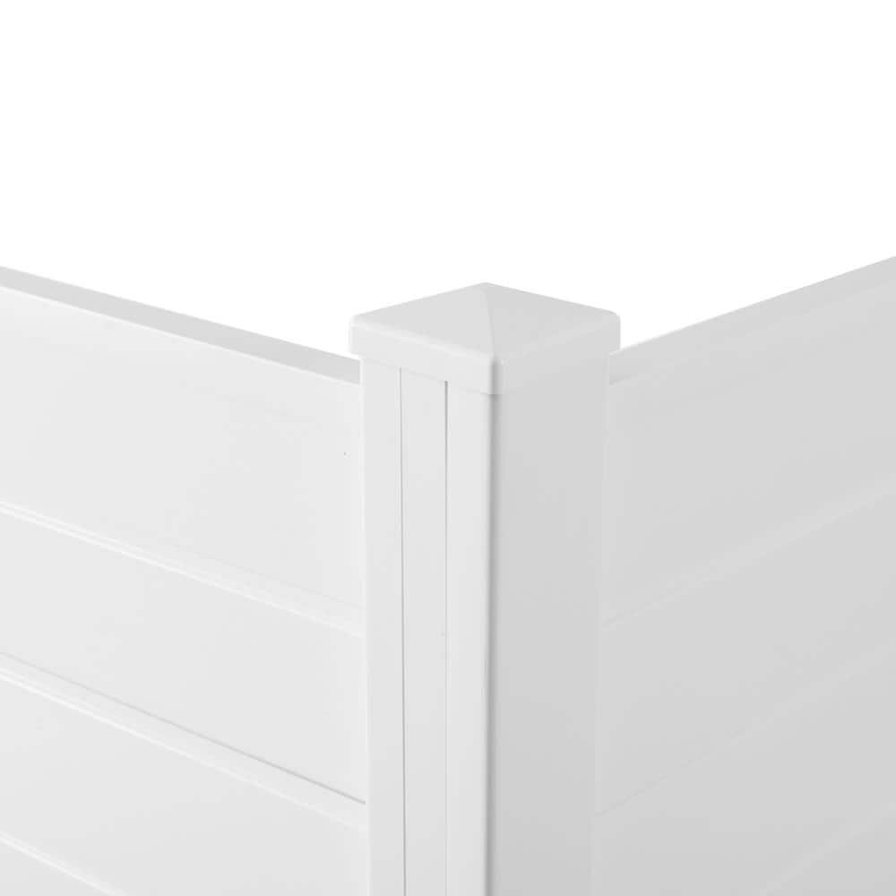 4.17 ft. W x 4.17 ft. H White Vinyl Privacy Fence Panels Kit