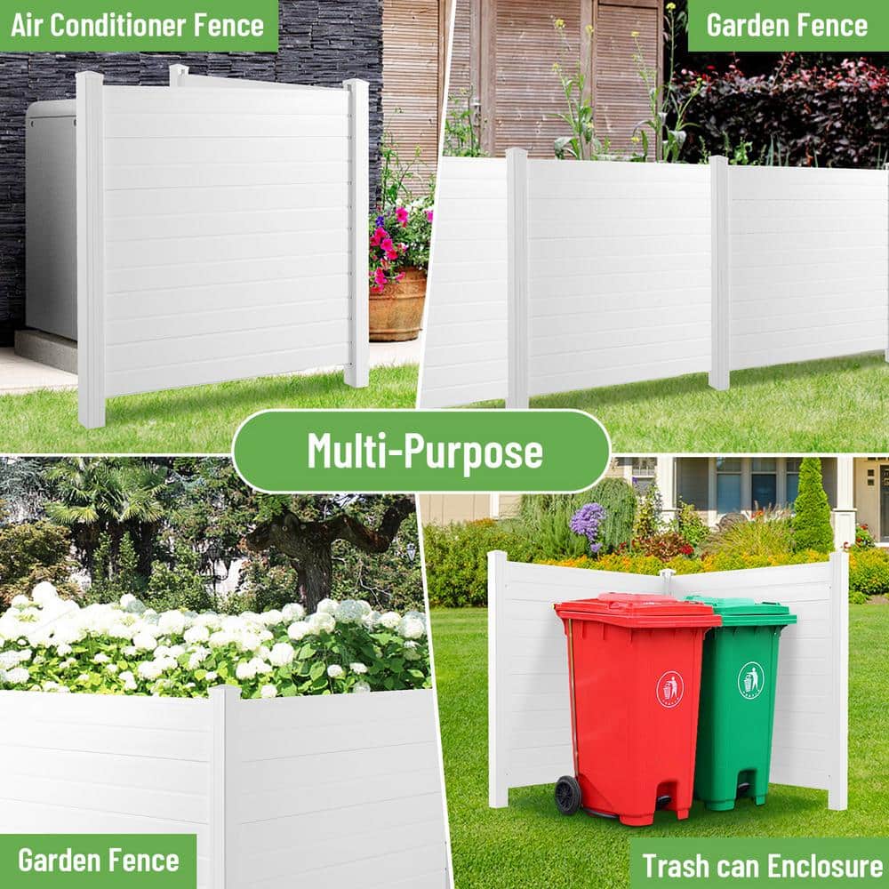 4.17 ft. W x 4.17 ft. H White Vinyl Privacy Fence Panels Kit