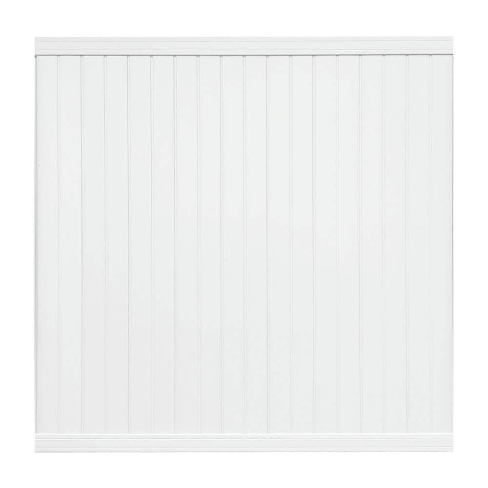 SIXTH AVENUE Belfast 4 in. x 4 in. x 96 in. White Vinyl Fence Post Kit