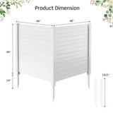 HONEY JOY 4.08 ft. x 4.04 ft. White PVC Outdoor Privacy Fence Panel