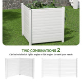 HONEY JOY 4.08 ft. x 4.04 ft. White PVC Outdoor Privacy Fence Panel