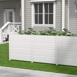 HONEY JOY 4.08 ft. x 4.04 ft. White PVC Outdoor Privacy Fence Panel