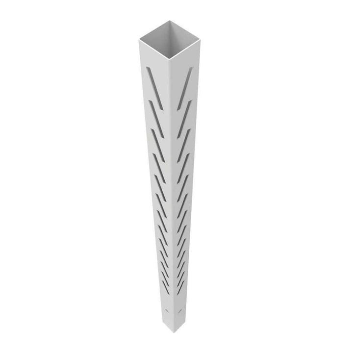 Louvered 6 in. x 6 in. x 102 in. White Inside Corner Vinyl Fence Post