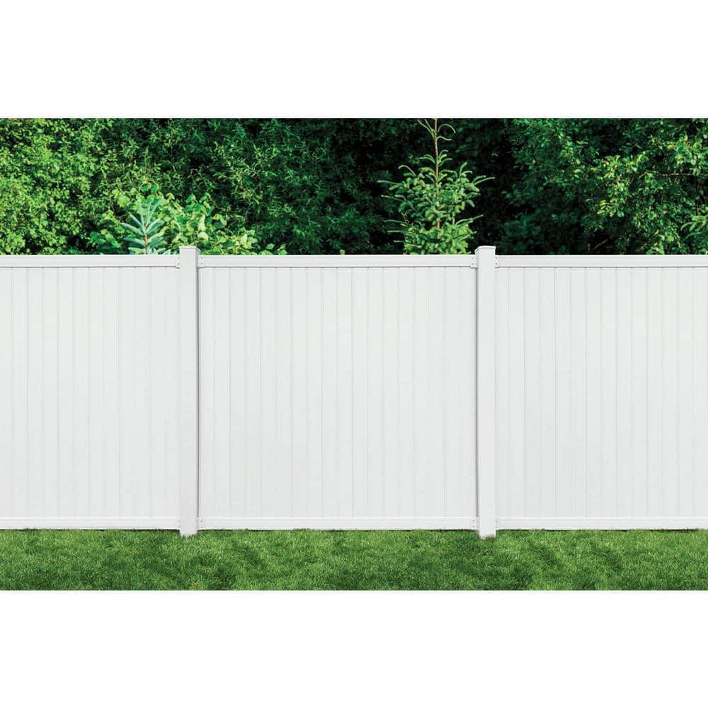 SIXTH AVENUE Belfast 4 in. x 4 in. x 96 in. White Vinyl Fence Post Kit