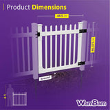 WamBam Fence 4 ft. x 4 ft. Nantucket Vinyl Picket Fence Gate with Stainless Steel Hardware