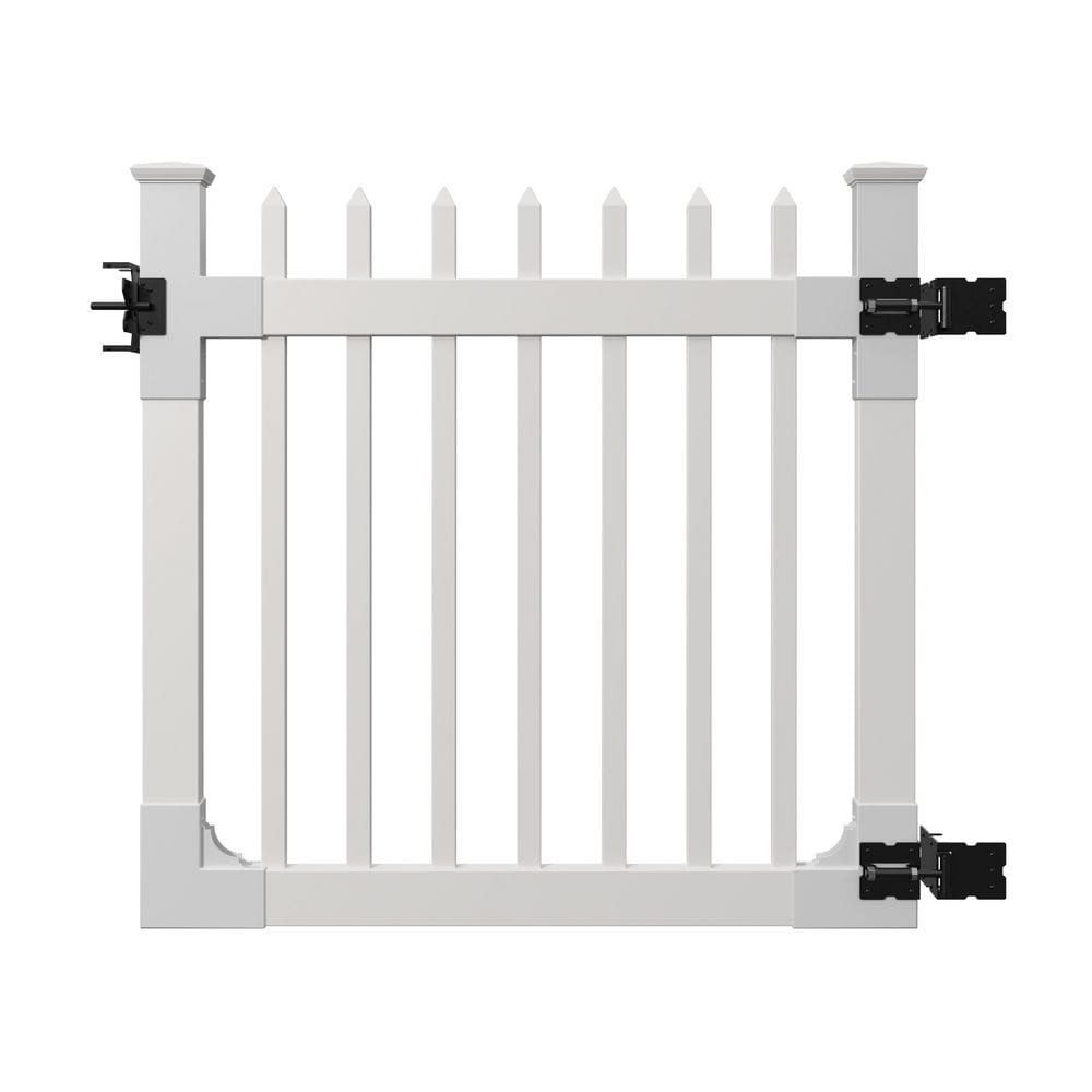 WamBam Fence 4 ft. x 4 ft. Nantucket Vinyl Picket Fence Gate with Stainless Steel Hardware