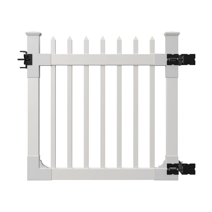 WamBam Fence 4 ft. x 4 ft. Nantucket Vinyl Picket Fence Gate with Stainless Steel Hardware
