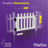 WamBam Fence 3-1/2 ft. x 2-5/8 ft. Newport Vinyl Picket Fence Gate with Stainless Steel Hardware