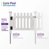 WamBam Fence 3-1/2 ft. x 2-5/8 ft. Newport Vinyl Picket Fence Gate with Stainless Steel Hardware