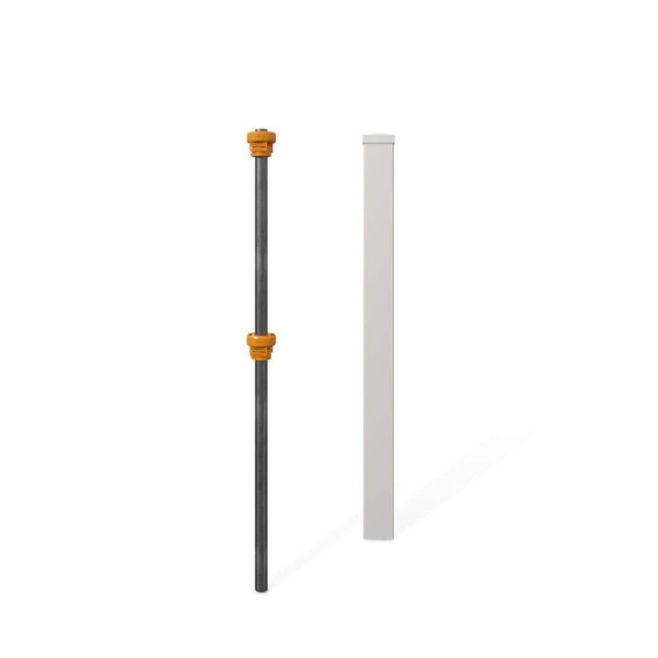 WamBam Fence No-Dig White Vinyl Fence Post with Pipe Anchor & Cap - 4ft