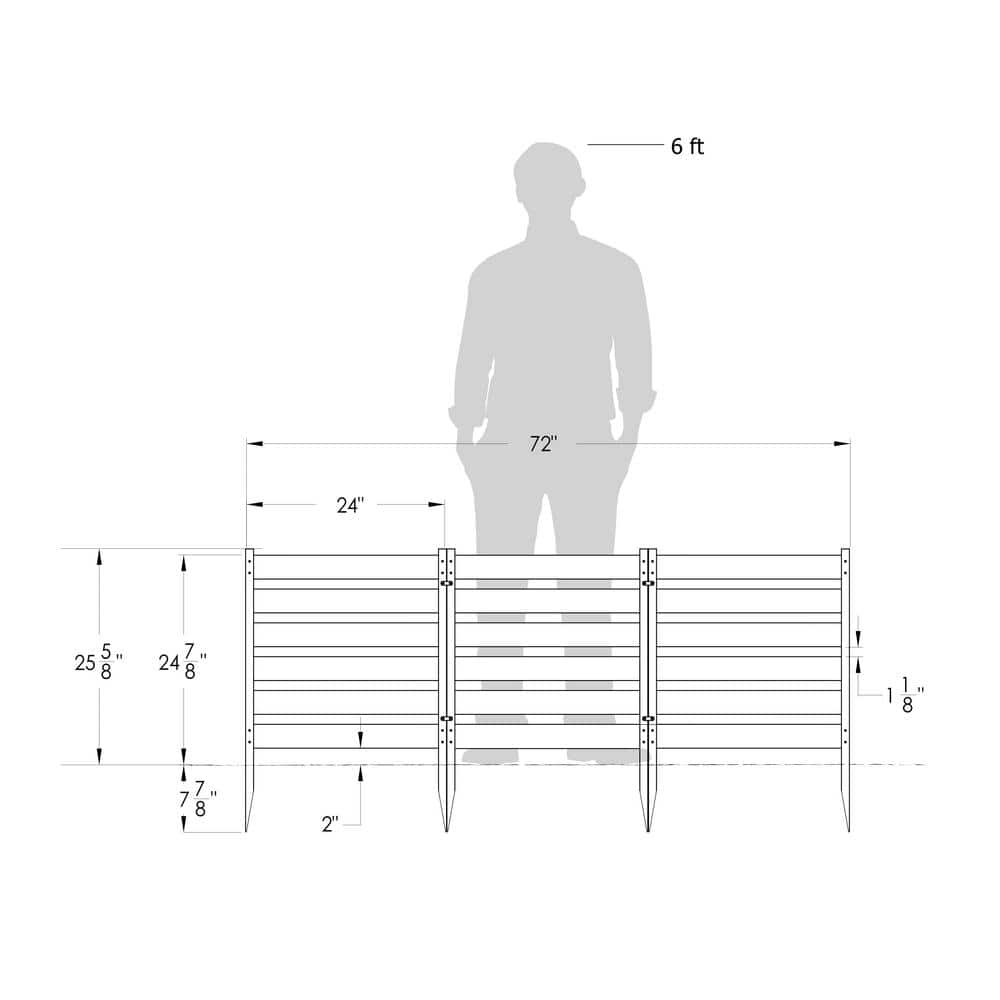 Zippity Outdoor Products Maui No-Dig White Vinyl Garden Fence Kit (3-Panels)