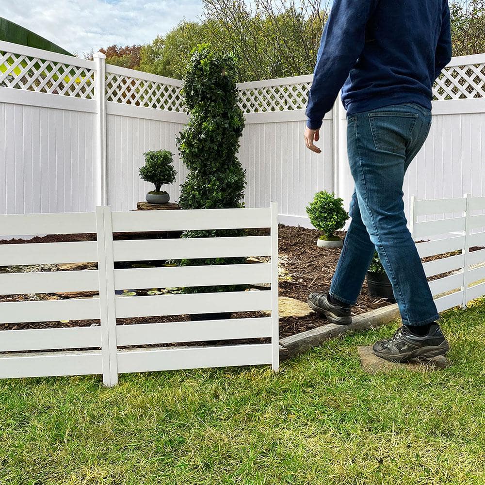 Zippity Outdoor Products Maui No-Dig White Vinyl Garden Fence Kit (3-Panels)