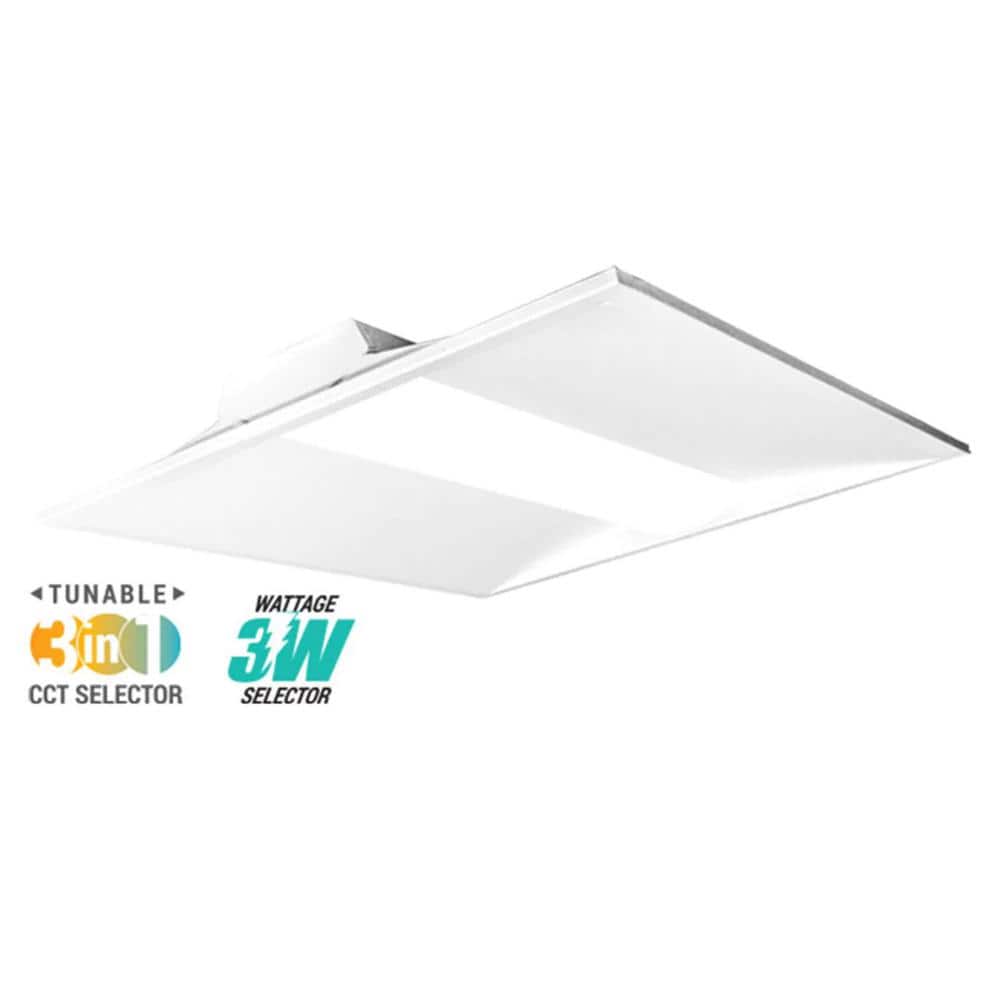 Viribright 47.8 in. W 23.78 L Wattage Tunable White 2 in. x 4 in. LED Basket Troffer with Tunable CCT Dimmable