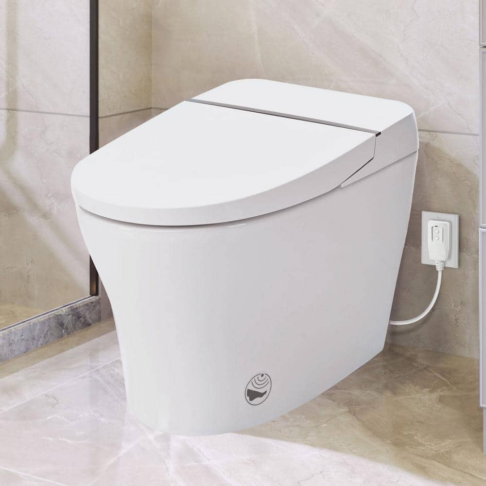 Virubi Elongated Smart Toilet Bidet with Dual Flush & Foot Sensor