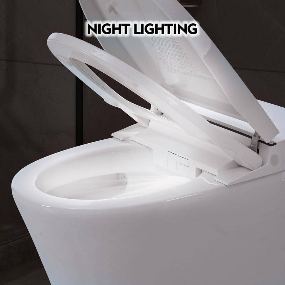 Virubi Elongated Smart Toilet Bidet with Dual Flush & Foot Sensor