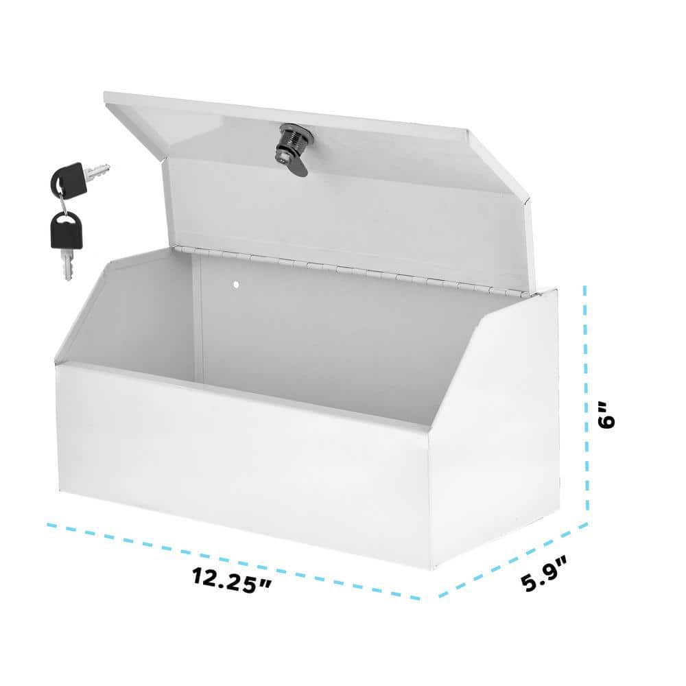 Vivacomfort 12.5 in. W x 6 in. H Medium White Metal Surface Mount Medicine Cabinet without Mirror with Lock