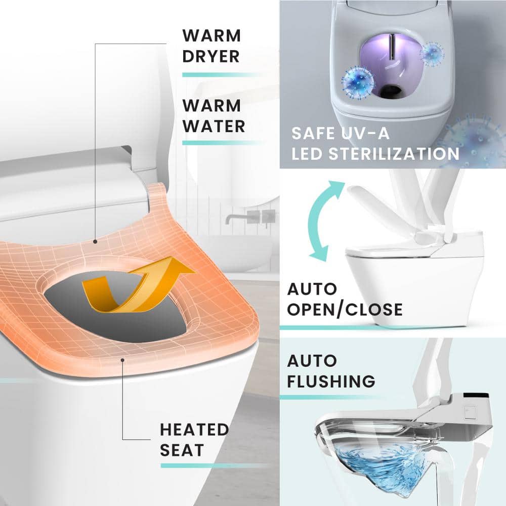 VOVO Stylement Tankless Smart Bidet Toilet with UV LED and Heated Seat