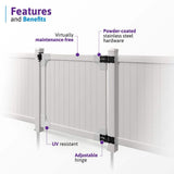 WamBam Fence 4 ft. H x 4 ft. W Westport White Vinyl Privacy Fence Gate with Stainless Steel Hardware
