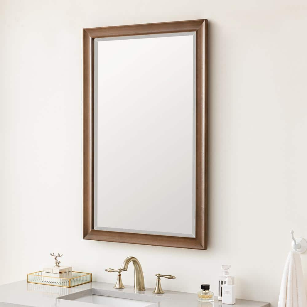 James Martin Vanities Glenbrooke 26" x 40" Rectangular Bathroom Vanity Mirror in White Wash Walnut