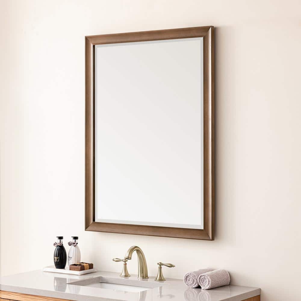 James Martin Vanities Glenbrooke 30" x 40" Rectangular Bathroom Vanity Mirror in White Wash Walnut