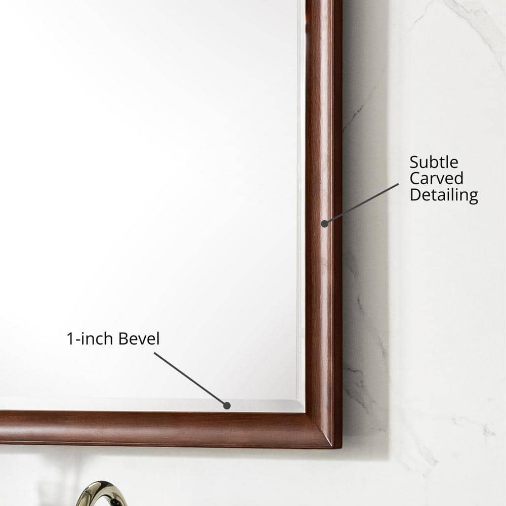 James Martin Vanities Glenbrooke 30" x 40" Rectangular Bathroom Vanity Mirror in White Wash Walnut