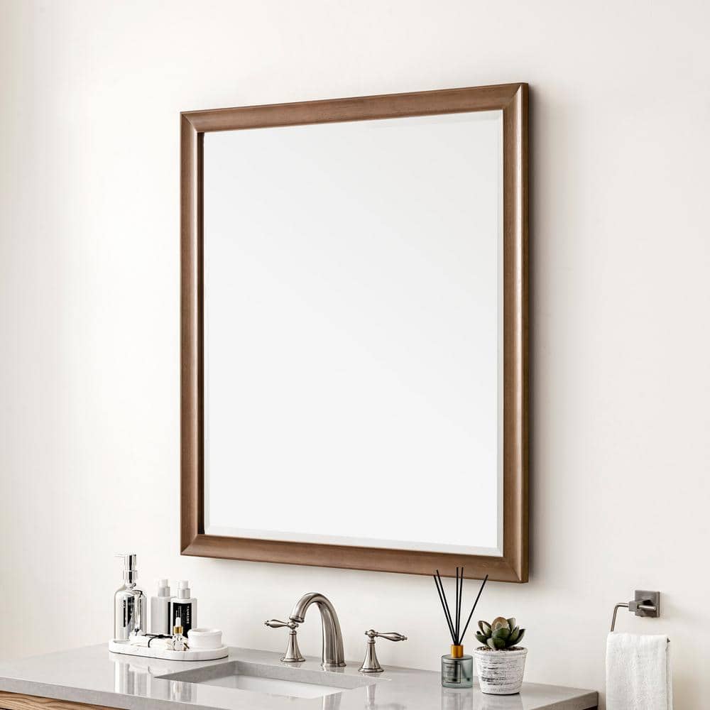James Martin Vanities Glenbrook 36" x 40" Bathroom Vanity Mirror in White Wash Walnut