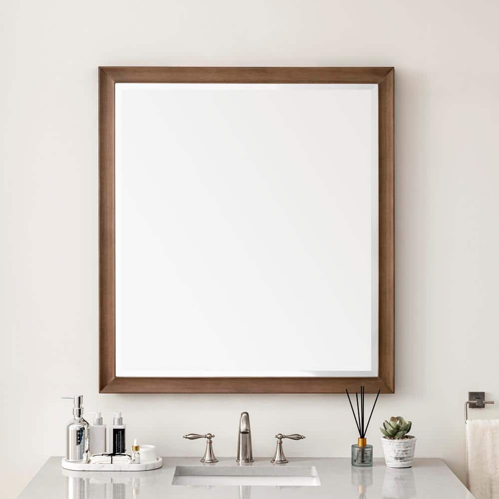 James Martin Vanities Glenbrook 36" x 40" Bathroom Vanity Mirror in White Wash Walnut